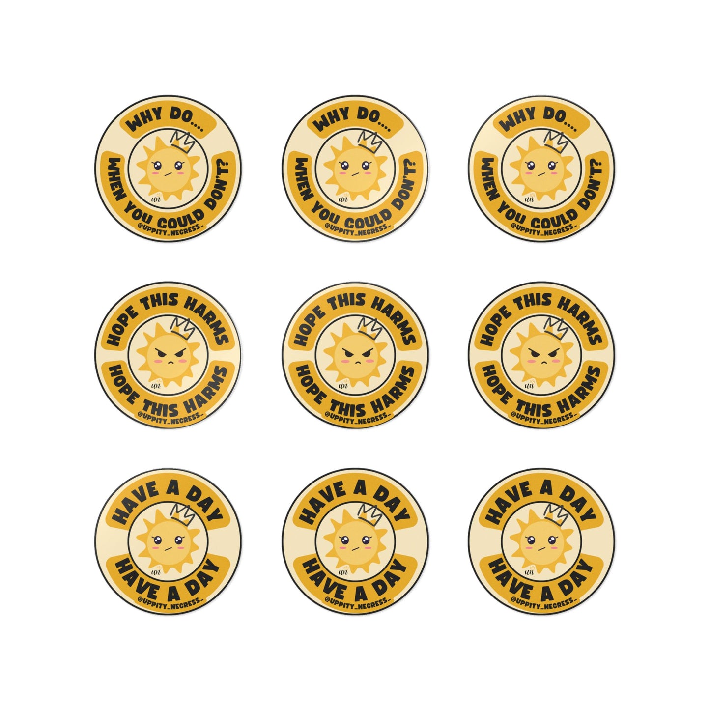 Sassy Sunshine Quotes Die-Cut Stickers, (DTF)