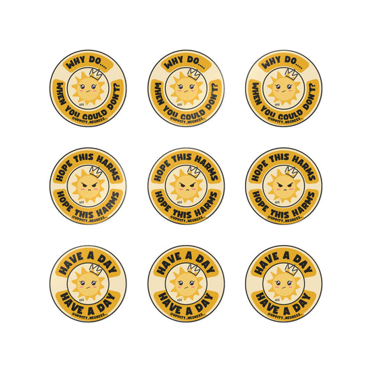 Sassy Sunshine Quotes Die-Cut Stickers, (DTF)