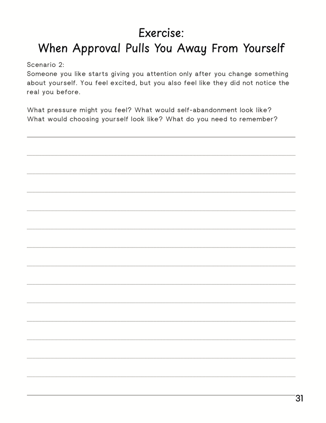 Choosing Myself: A Boundaries & Self-Respect Guided Journal for Teen Girls Printable e-Book